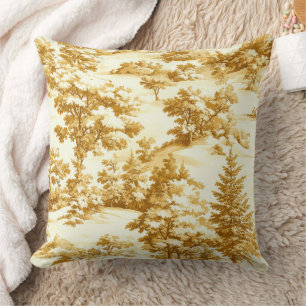 Coussin Motif de Toile de Jouy Forêt d'Hiver (5)