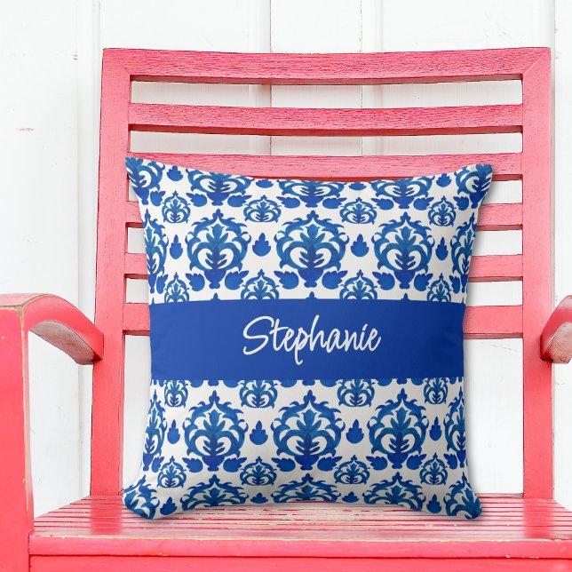 Coussin Motif de toile française bleue  (Créateur téléchargé)