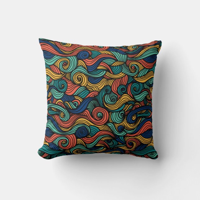 Coussin Motif de tourbillon abstrait coloré (Recto)