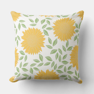 Coussin Motif de tournesol du pays mignon