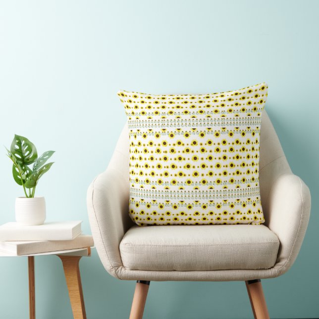 Coussin Motif de tournesol rustique contemporain (Chaise)