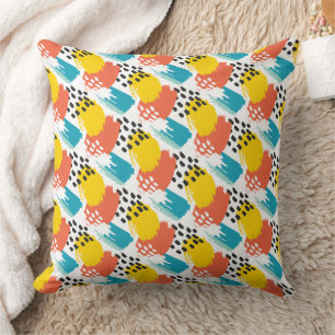 Coussin Motif de traits de peinture abstraits modernes