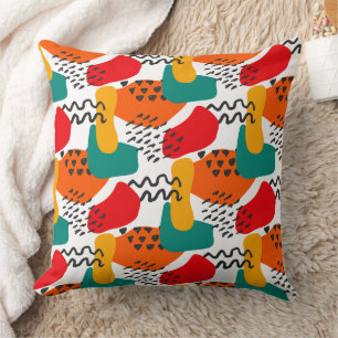 Coussin Motif de traits de peinture abstraits modernes