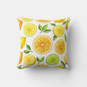 Coussin Motif de tranche de citron agrume