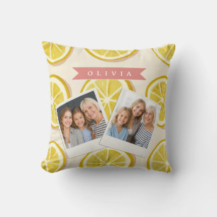 Coussin Motif de tranche de citron frais personnalisé bril