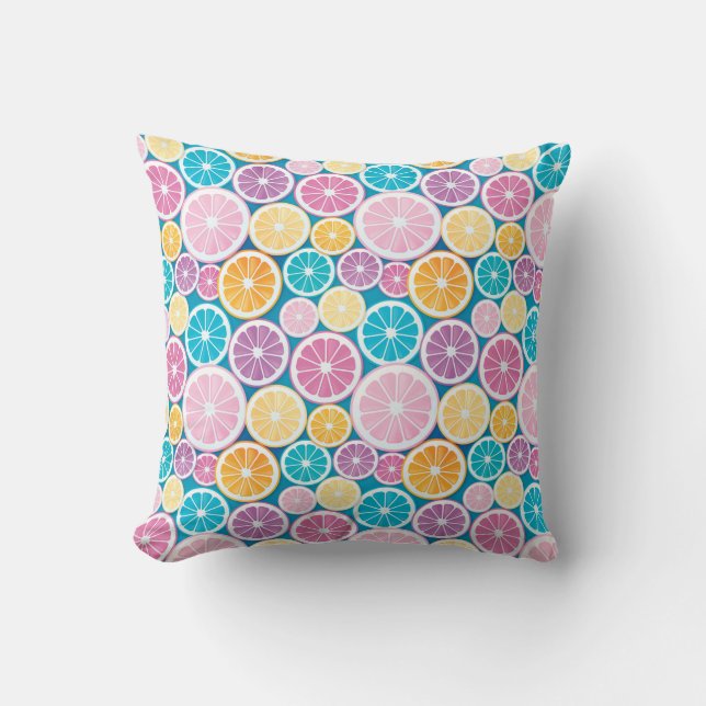 Coussin Motif de tranches d'agrumes (Recto)