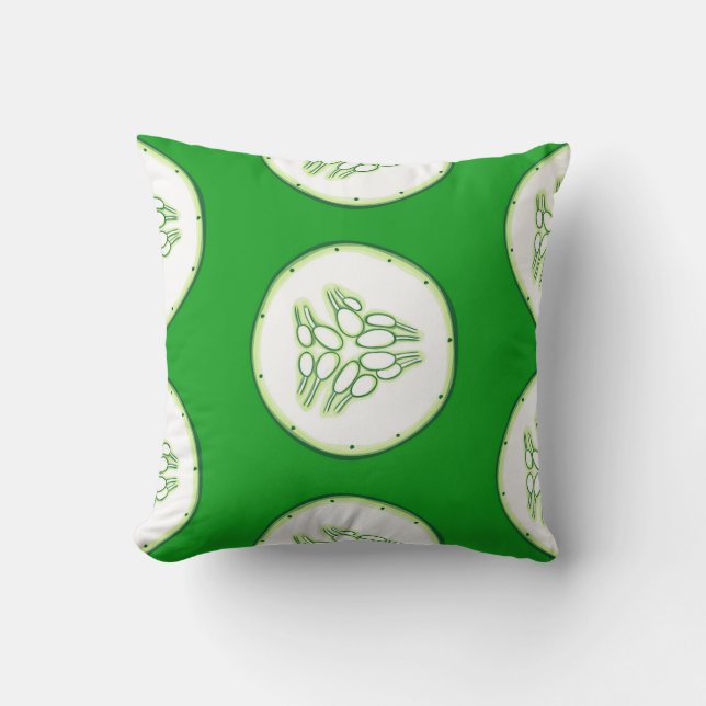Coussin Motif de tranches de concombre (Recto)