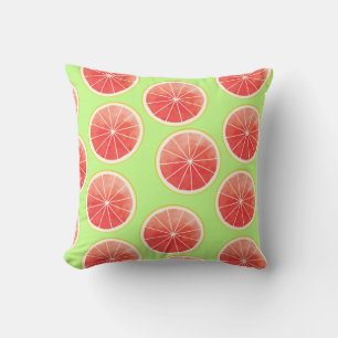 Coussin Motif de tranches de pamplemousse rose