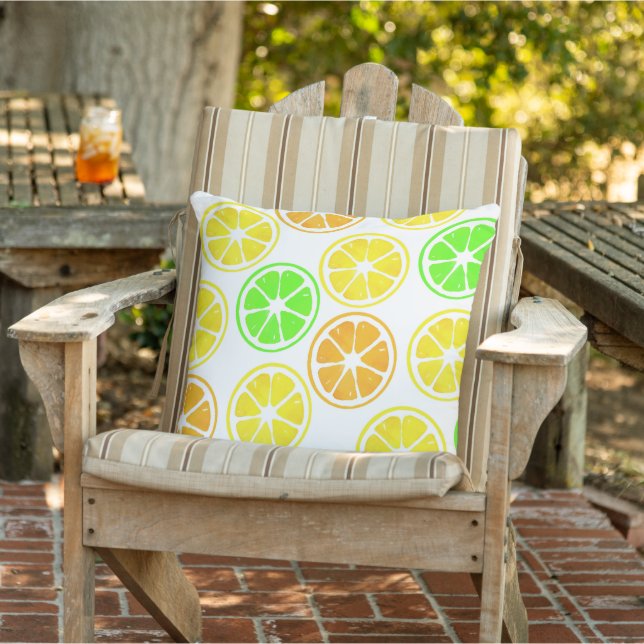 Coussin Motif de tranches d'orange de citron vert (Chaise)