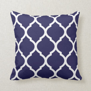 Coussin Motif de treillis marocain Navy Blue Chic