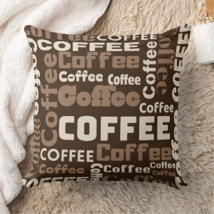 Coussin Motif de typographie de café vintage (1)