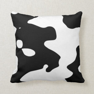 Coussin Motif de vache noir et blanc