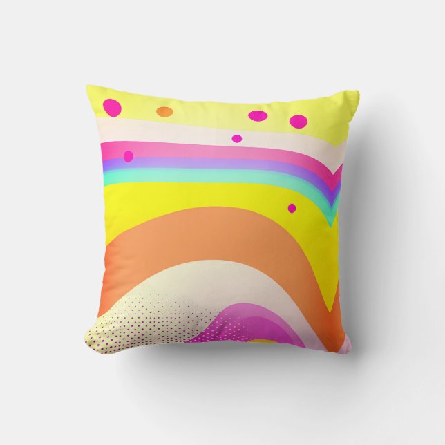 Coussin Motif de vague arc-en-ciel abstrait (Recto)