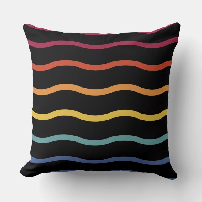 Coussin Motif de vague coloré moderne (Recto)