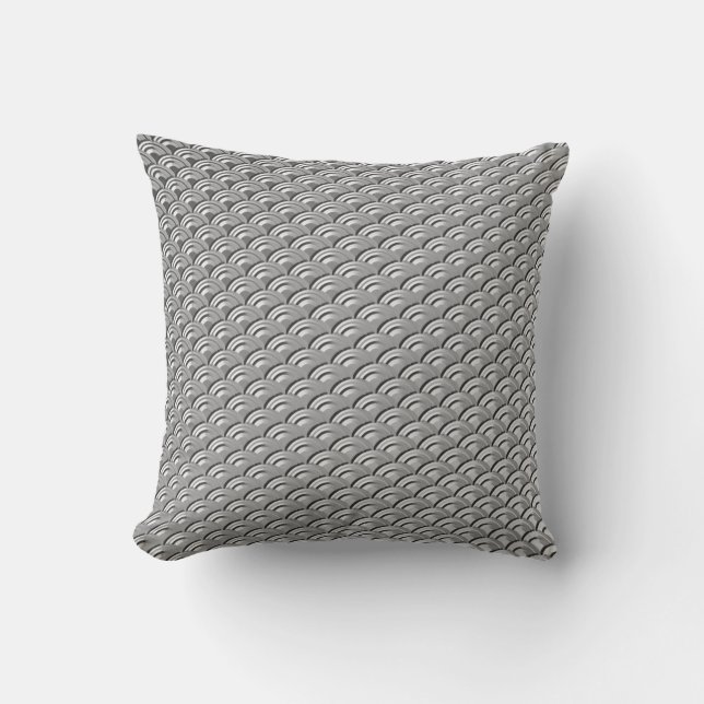 Coussin Motif de vague d'argent Art déco (Recto)