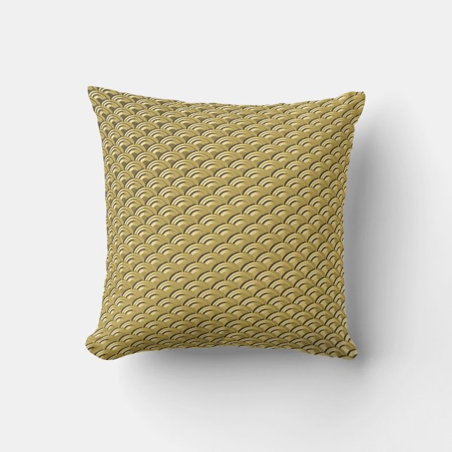 Coussin Motif de vague d'or d'art déco (Recto)