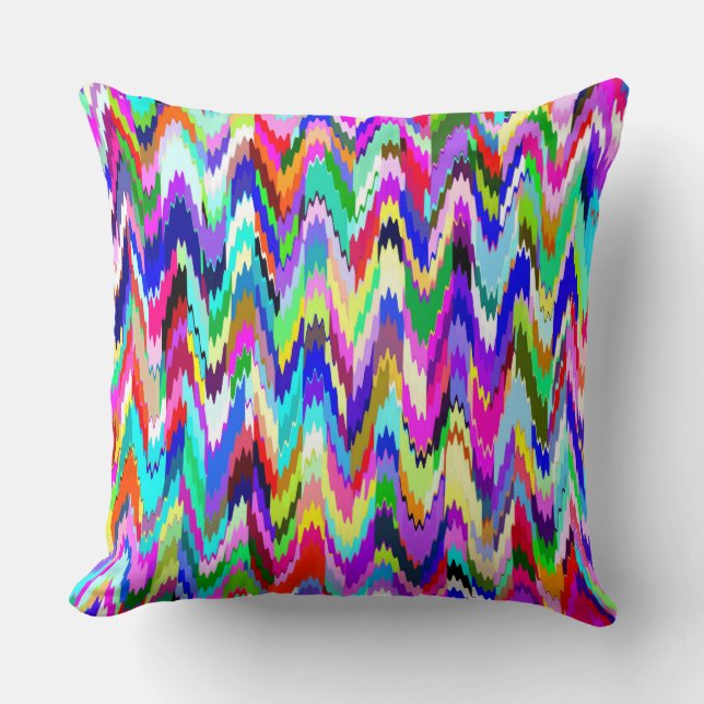 Coussin Motif de vague en mosaïque multicolore (Recto)