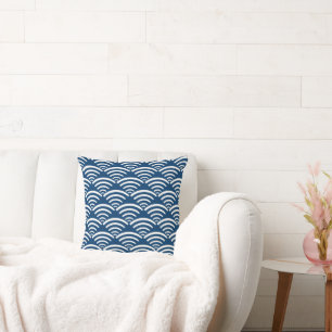 Coussin Motif de vague japonais