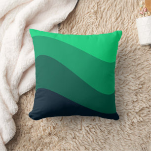 Coussin Motif de vague verte rétro