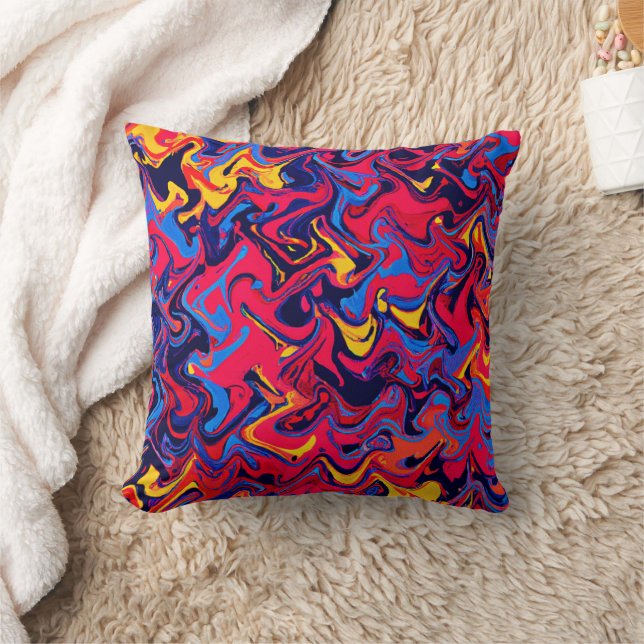 Coussin Motif de vagues colorées aléatoires (Couverture)