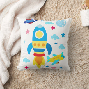 Coussin Motif de vaisseaux spatiaux mignons fusées