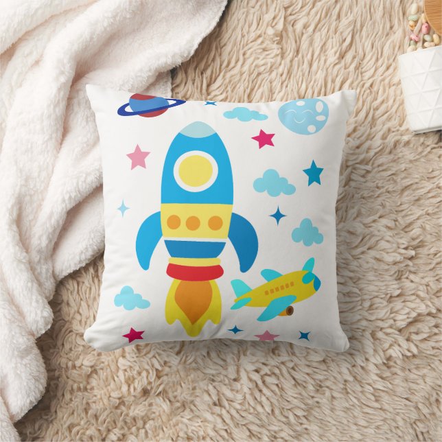 Coussin Motif de vaisseaux spatiaux mignons fusées (Couverture)
