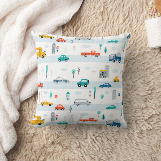Coussin Motif de véhicule routier migre (Couverture)