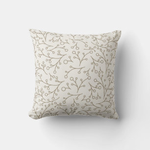Coussin Motif de vigne de baie botanique d'art de ligne ma