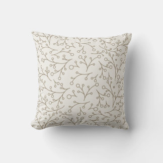 Coussin Motif de vigne de baie botanique d'art de ligne ma