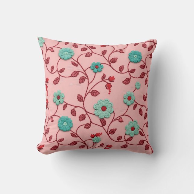 Coussin Motif de vignes florales (Recto)