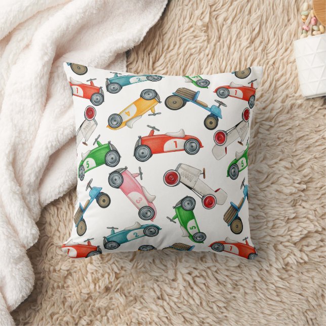 Coussin Motif de voiture de course vintage (Couverture)