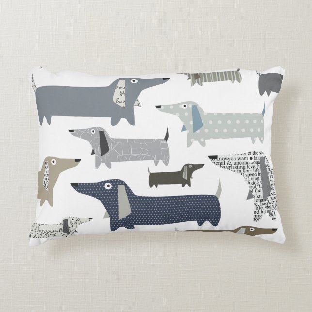Coussin Motif de Weiner Dog (Devant)