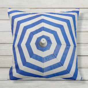 Coussin Motif de zigzag bleu et blanc
