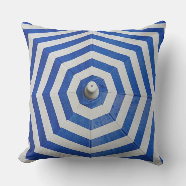 Coussin Motif de zigzag bleu et blanc (Recto)