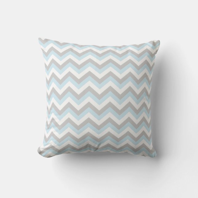 Coussin Motif de zigzag chic de Chevron de turquoise (Recto)