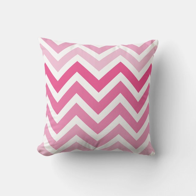 Coussin Motif de zigzag de Chevron Ombre de roses indien (Recto)