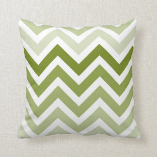 Coussin Motif de zigzag de Chevron Ombre de vert olive