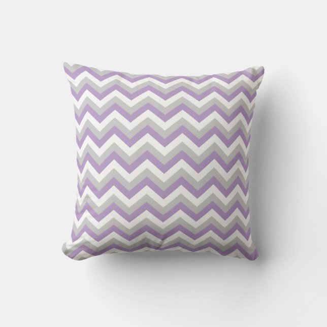 Coussin Motif de zigzag moderne audacieux mauve-clair de (Recto)