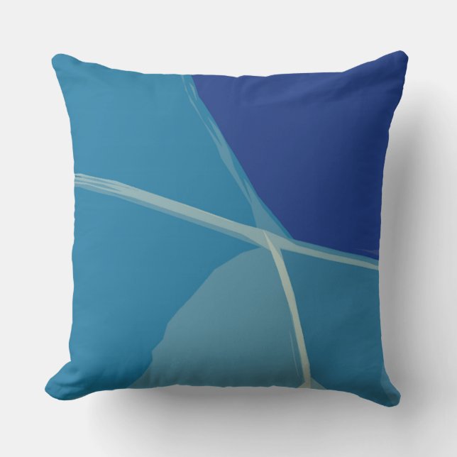 Coussin Motif d'eau du lac Abstrait Bleu Turquoise (Recto)