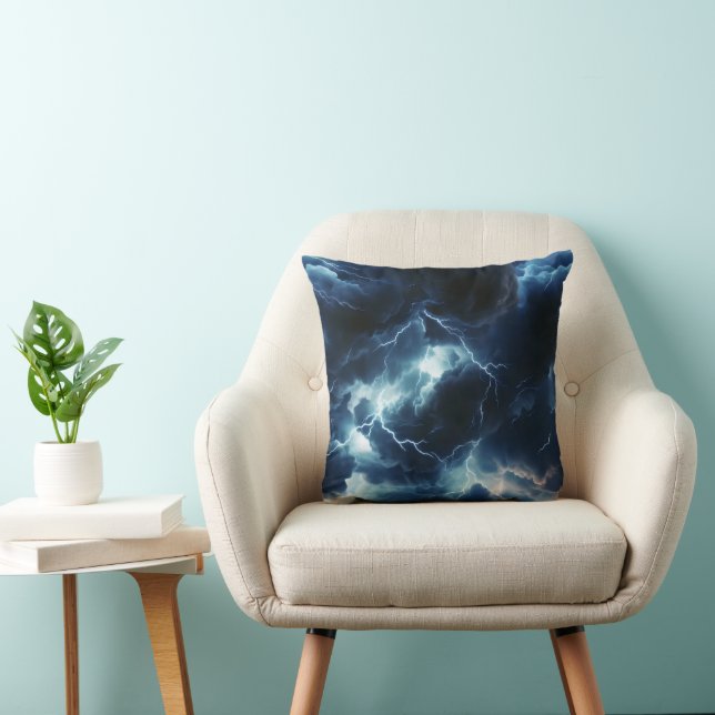 Coussin Motif d'éclairage par orage (Chaise)