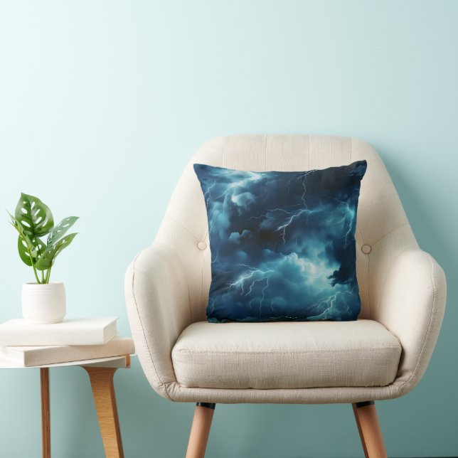 Coussin Motif d'éclairs de tempête (Chaise)
