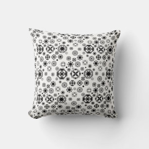 Coussin Motif décoratif arabesque noir blanc mignon