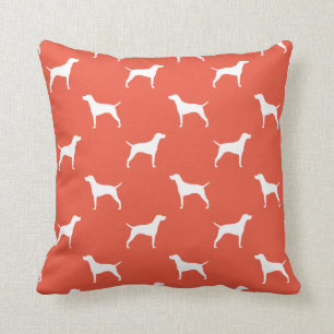 Coussin Motif décoratif des silhouettes de chien de Vizsla