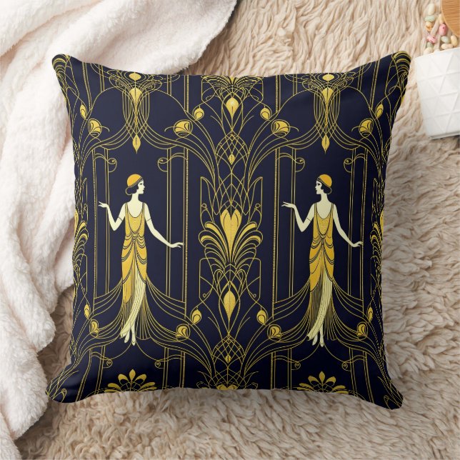 Coussin Motif décoratif Gabsy or et noir (Couverture)