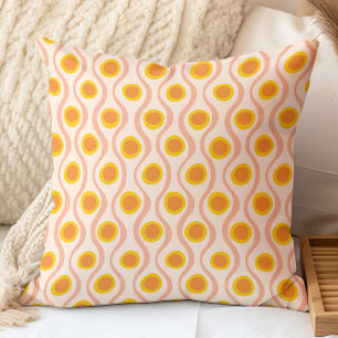 Coussin Motif décoratif rétro rose orange jaune