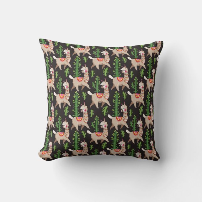 Coussin Motif décoré mignon de lamas (Recto)