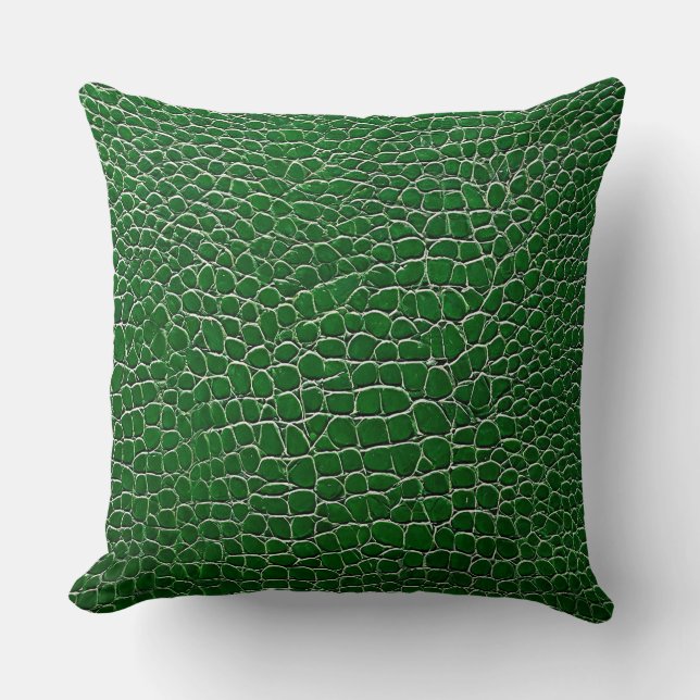 Coussin Motif d'effet de cuir vert (Recto)