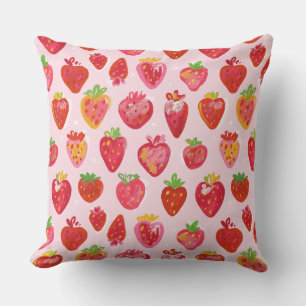 Coussin Motif Délice de Fraises