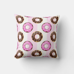 Coussin Motif délicieux Donuts Rose Stripes
