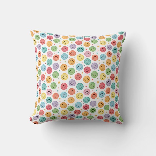 Coussin Motif d'émoji souriant (Recto)